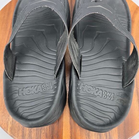 Hoka One One Ora Sandals Mens 10 Black Slip On Recovery Flip Flop Thong Comfort main image 6